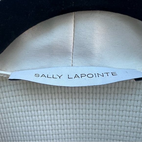Sally LaPointe size 2 light cream/ white open structured blazer, woven material - Picture 6 of 9